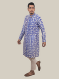 Ink Blue Marble Polka Long Kurta