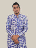 Ink Blue Marble Polka Long Kurta