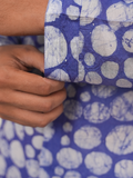 Ink Blue Marble Polka Long Kurta