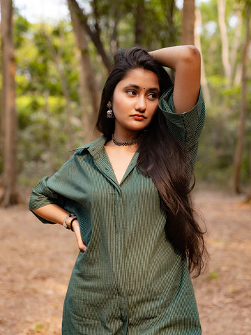 Katha Deep Green Long Shirt