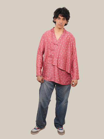 Onion Pink Cross Body Short Kurta