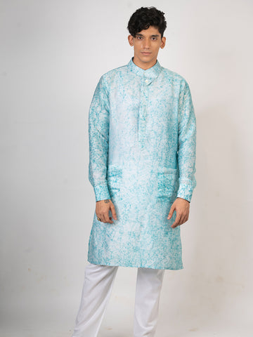 Sky Blue Batik Long Kurta