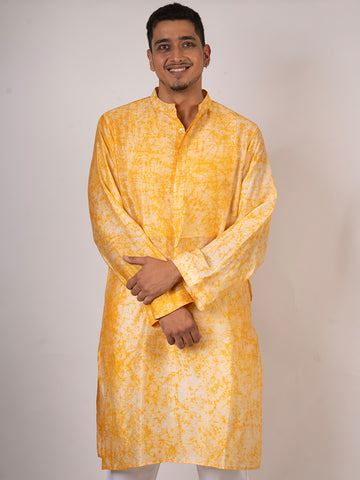 Mango Yellow Batik Long Kurta