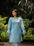 Aqua Blue Batik Kurta