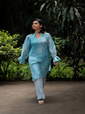 Aqua Blue Batik Kurta