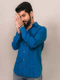 KHADI ROYAL BLUE SHIRT