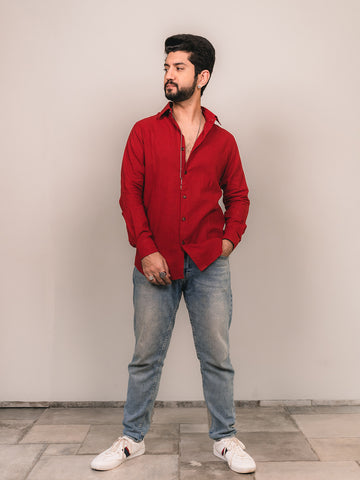 KHADI TOMATO RED SHIRT