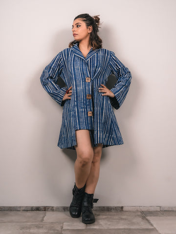 Bagru Striped Jacket Dress