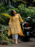 Mango Yellow Batik Kurta