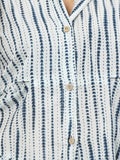 Indigo Waves Peplum Cross Body Shirt Co-ord set