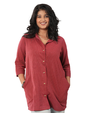 Katha Brick Red Loose Fit Shirt