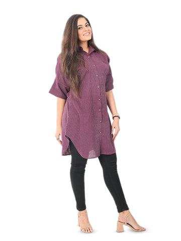 Katha Purple Drop Shoulder Shirt