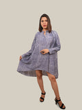 Dark Grey Stripes Shirt Dress