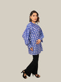 Ink Blue Polka Dot Overlap Shirt