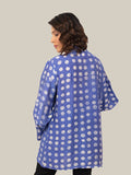 Ink Blue Polka Dot Overlap Shirt