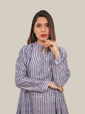 Dark Grey Stripes Shirt Dress