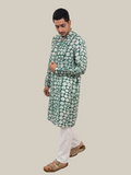 Deep Green Marble Polka Long Kurta