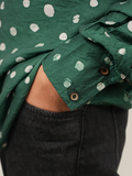 Deep Green Polka Dot Indo- Fusion Shirt