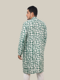 Deep Green Marble Polka Long Kurta