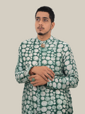 Deep Green Marble Polka Long Kurta