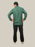 Deep Green Polka Dot Indo- Fusion Shirt