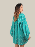 Aqua Green Polka Dot Balloon Dress